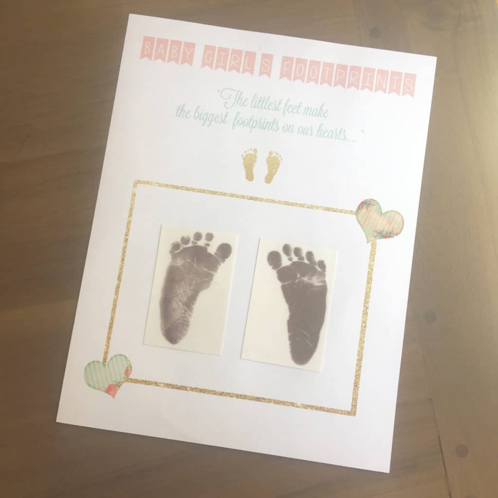 Foot Prints in Custom Baby Book