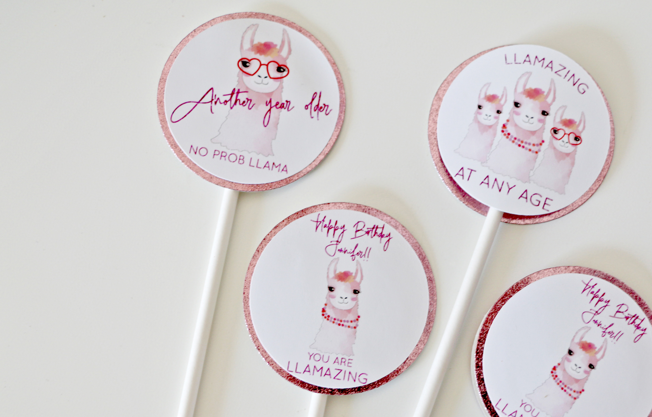 Llama Party Cupcake Toppers