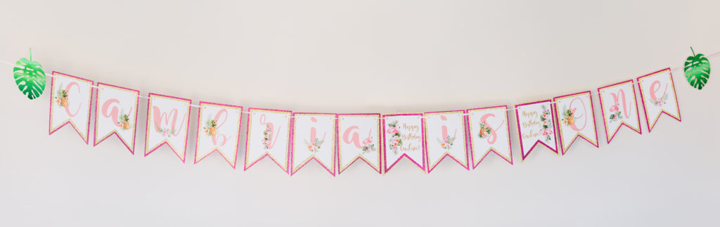 Flamingo and Pineapple Party Banner