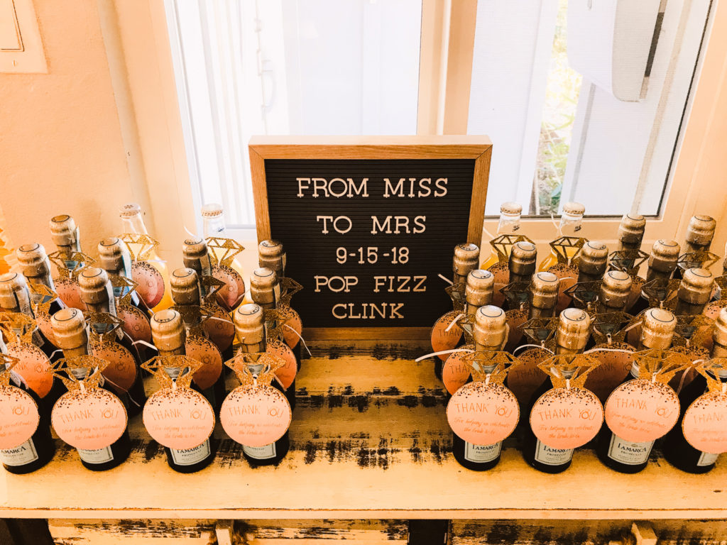 Bridal Shower Ring Favor Tags for Bubbly and Brunch Bridal Shower Decorations