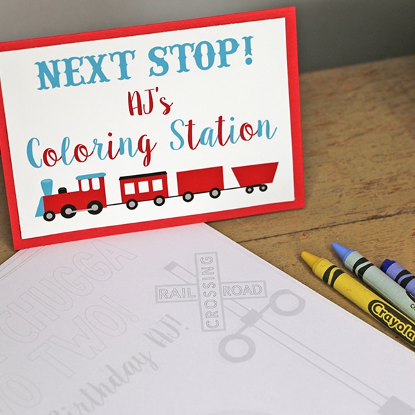 Train Party Coloring Station