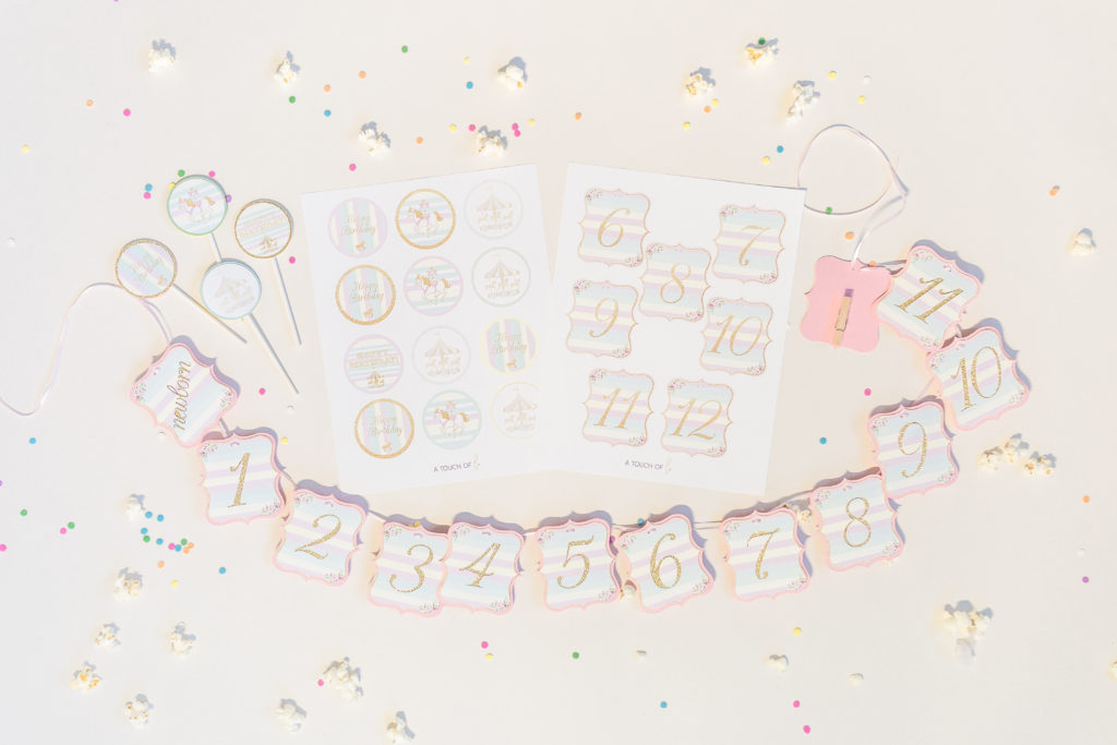 Carousel themed printable decorations