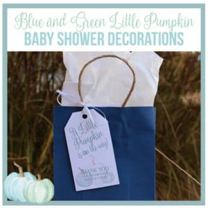 Blue and Green Little Pumpkin Baby Shower Decorations