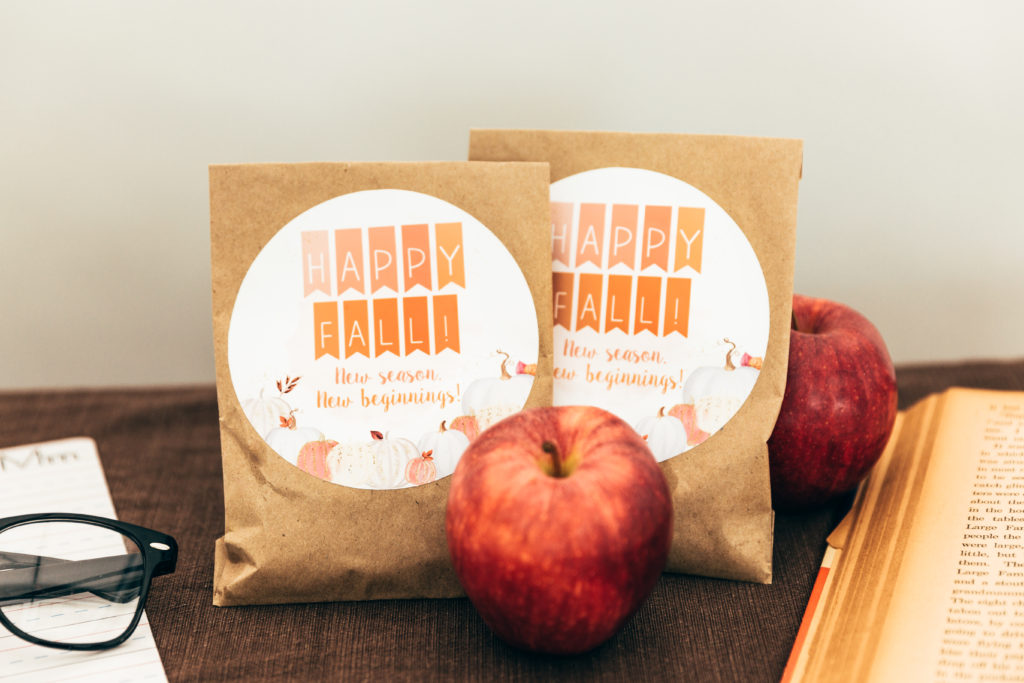 Fall Class Party Snack Bags