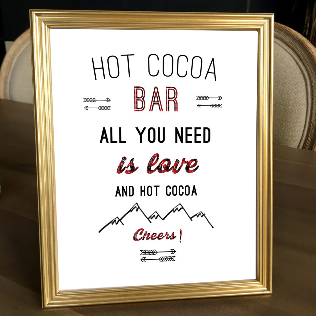Buffalo Plaid Party Hot Cocoa Bar Sign (8 x 10)