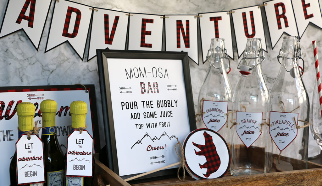 Buffalo Plaid Baby Shower Mom-Osa Bar