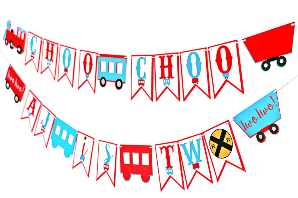 Choo Choo AJ is Two Two Train Banner