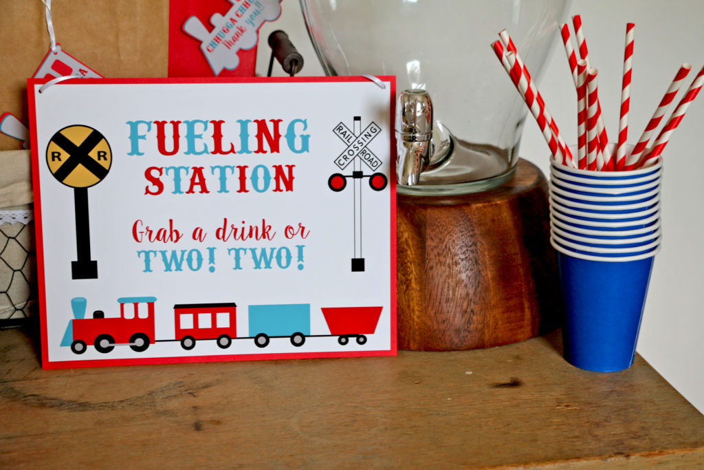Fueling Station Sign for Train Party