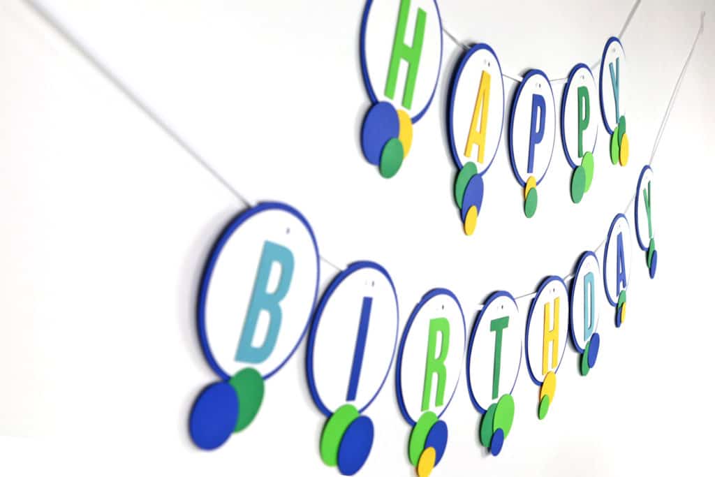 Blue and green ball party decorations