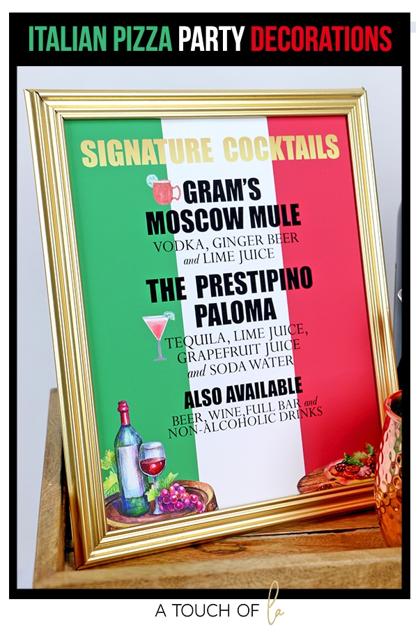 Italian Pizza Party Decorations