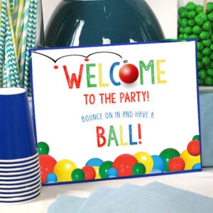 Ball Party Welcome Sign