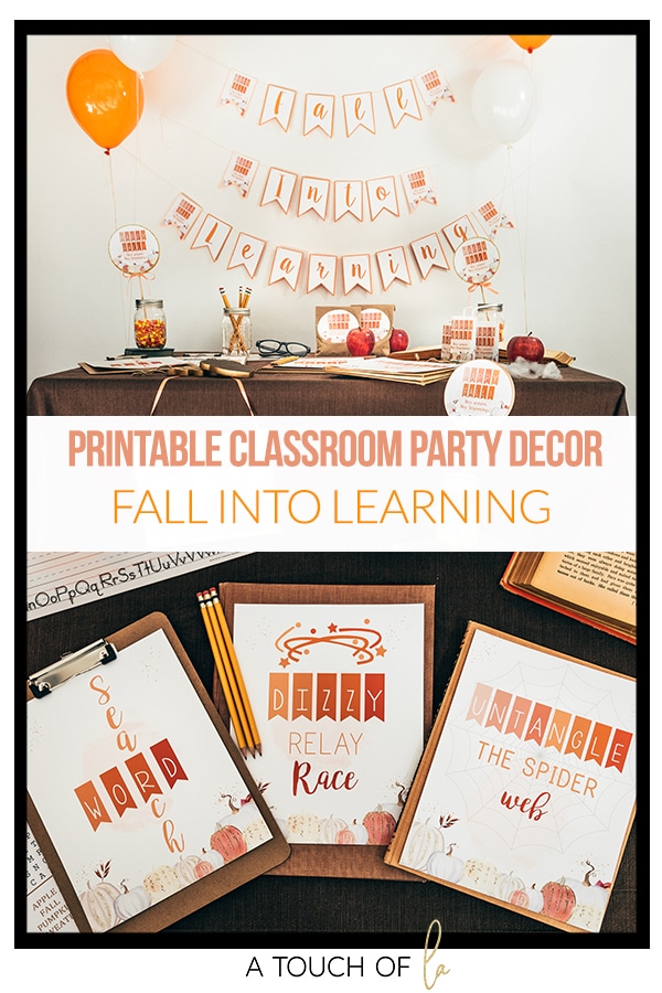Fall Into Learning Class Party Printables