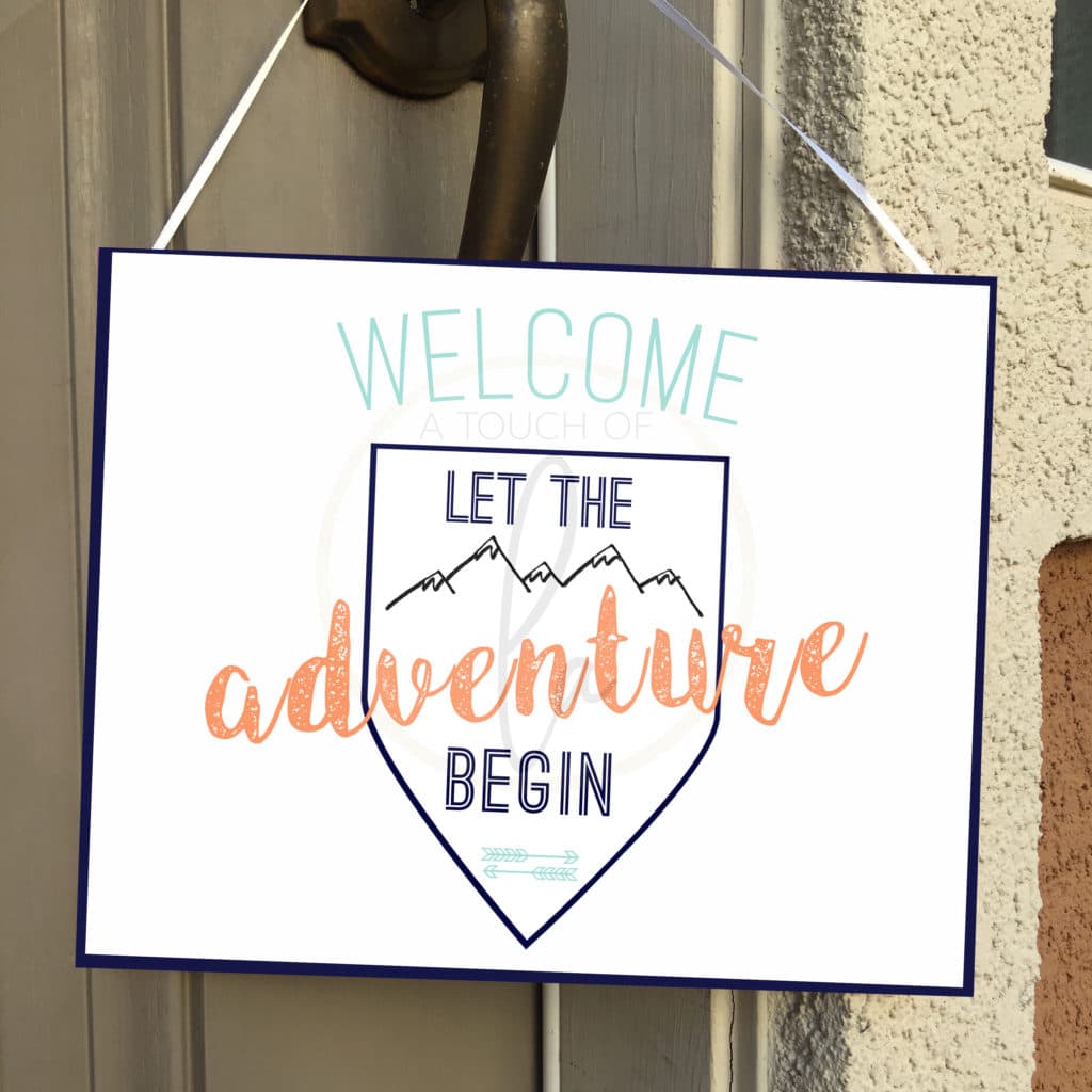 Feminine Adventure Baby Welcome Sign