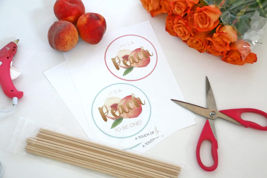 Peach party circles: Easy DIY Centerpiece Sticks