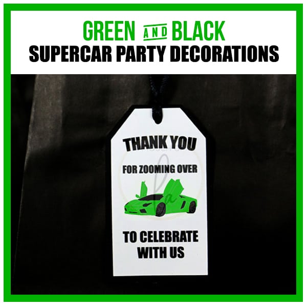 Green Supercar Party Decorations