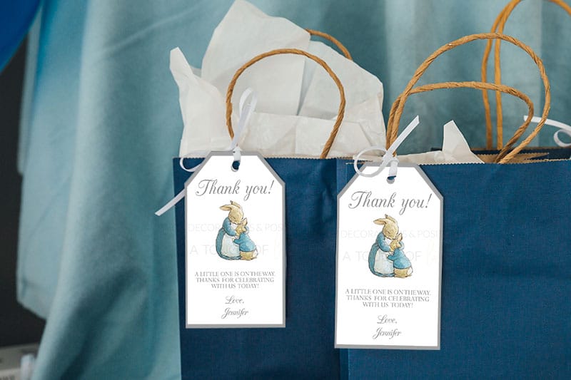 Peter rabbit favor tags