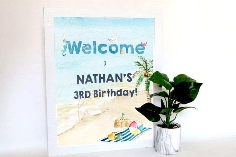 Beach Party Welcome Sign