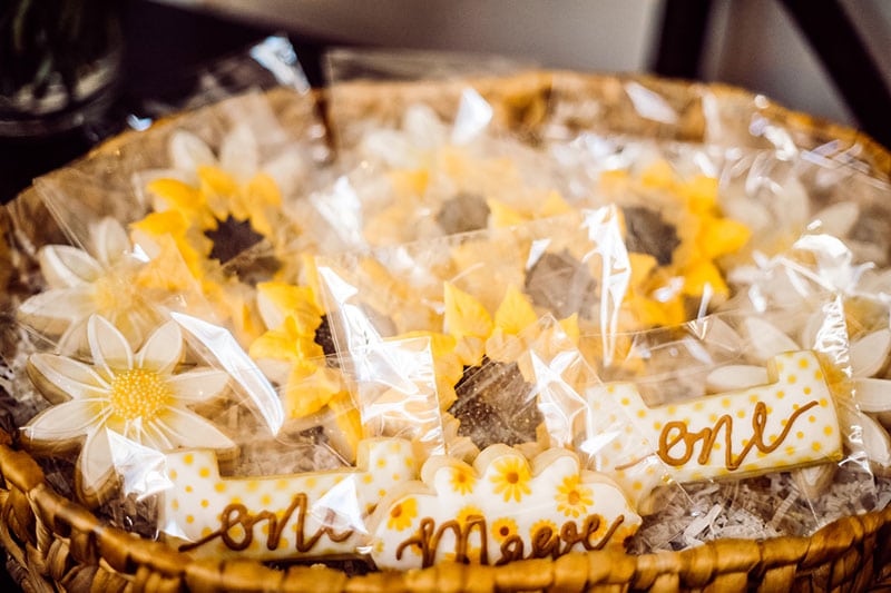 Sunflower First Birthday Party Cookies
