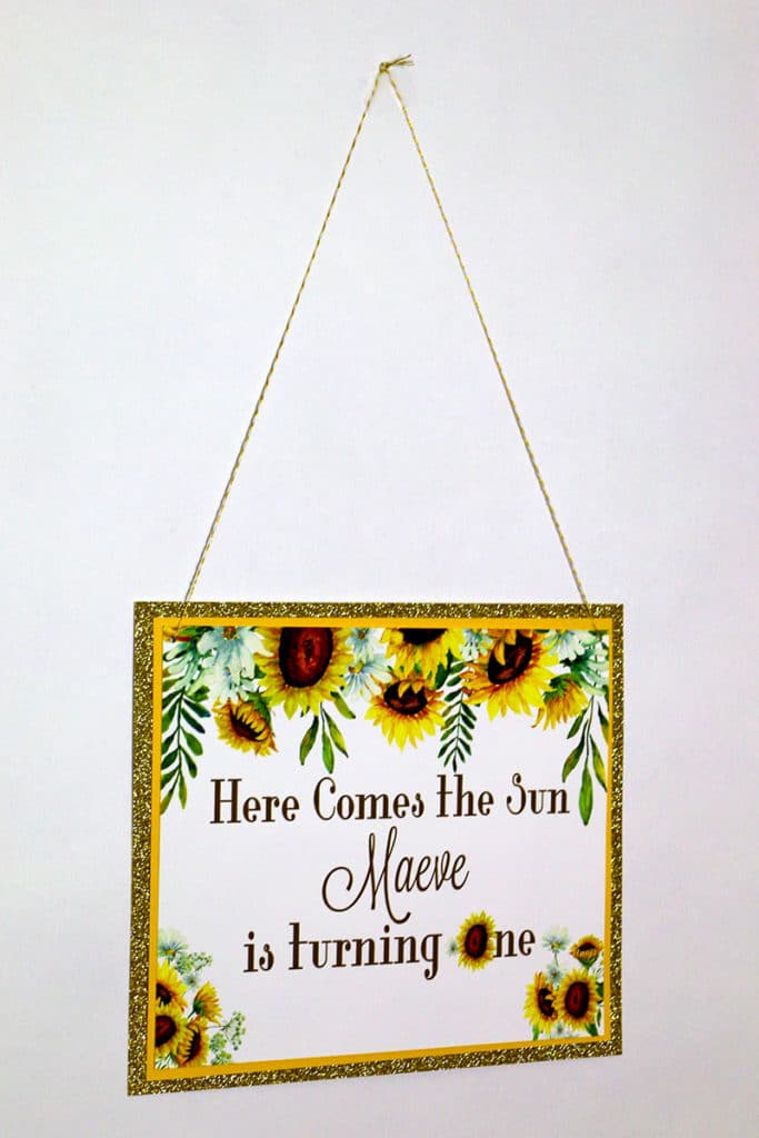 Sunflower Party Welcome Sign