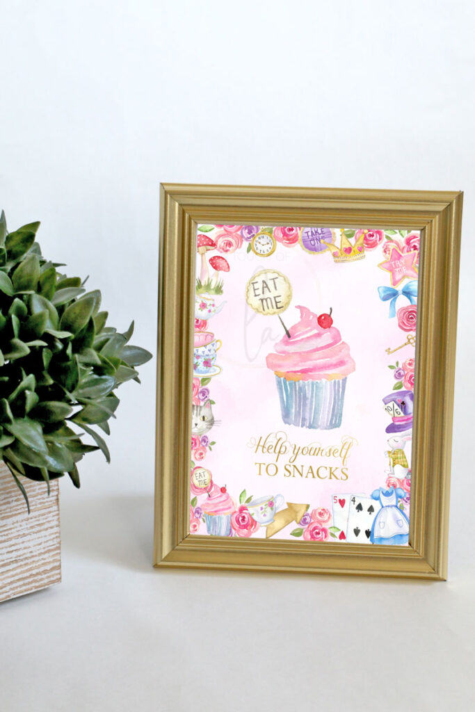 Alice-In-Wonderland-Snacks-Sign-5-x-7