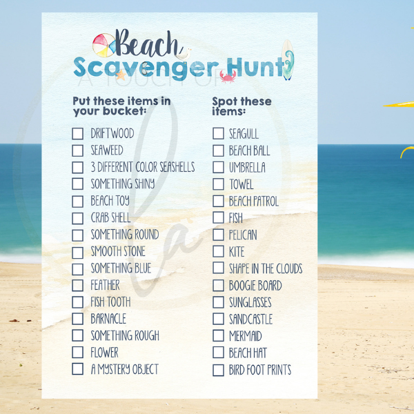 Beach Party Scavenger Hunt
