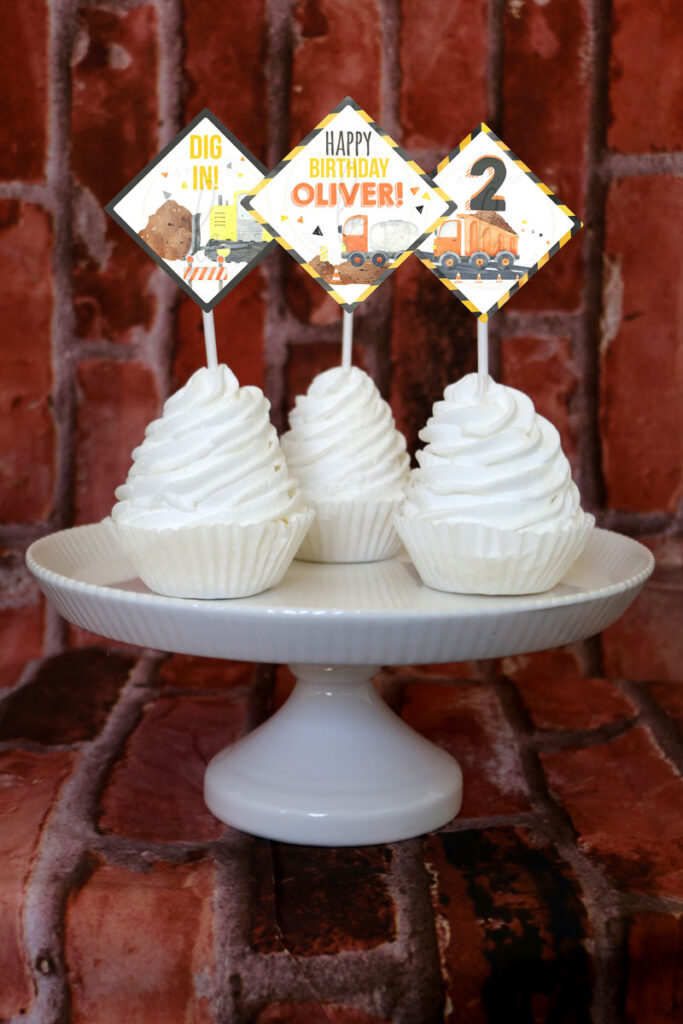 Construction Party Cupcake Toppers