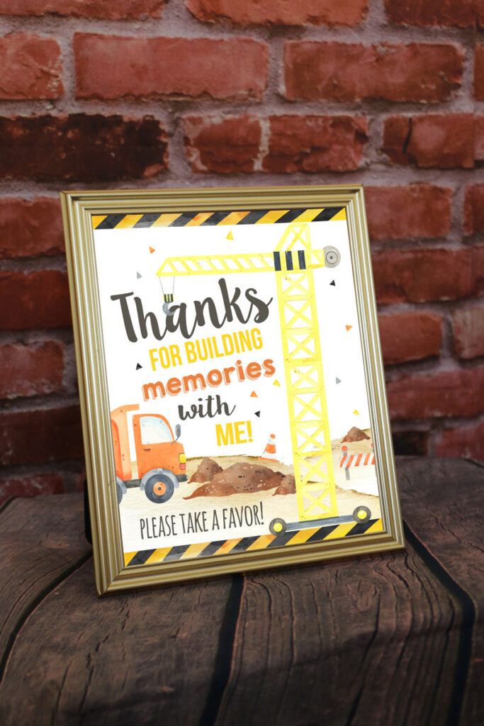 Construction Party Favor Signs