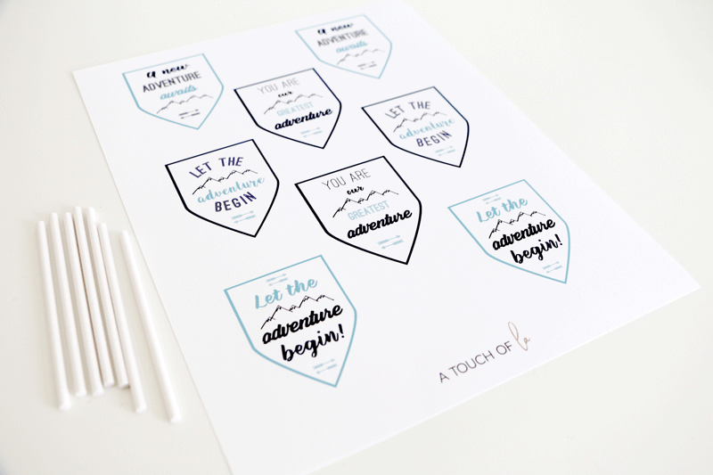 Cupcake toppers for mountain baby shower
