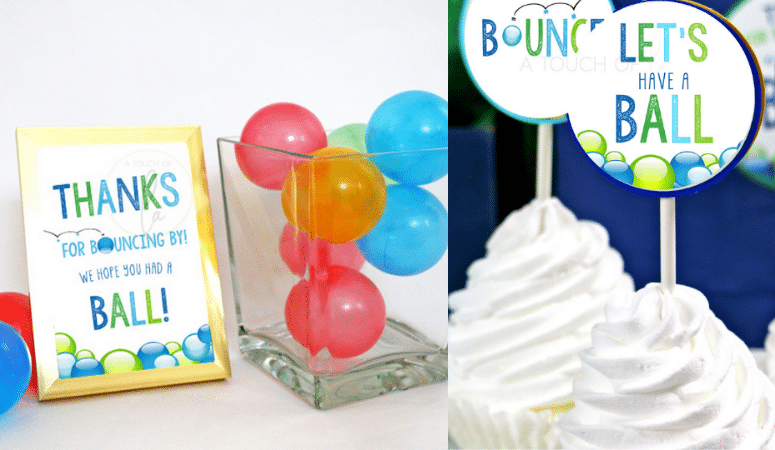 Printable Blue and Green Ball Party