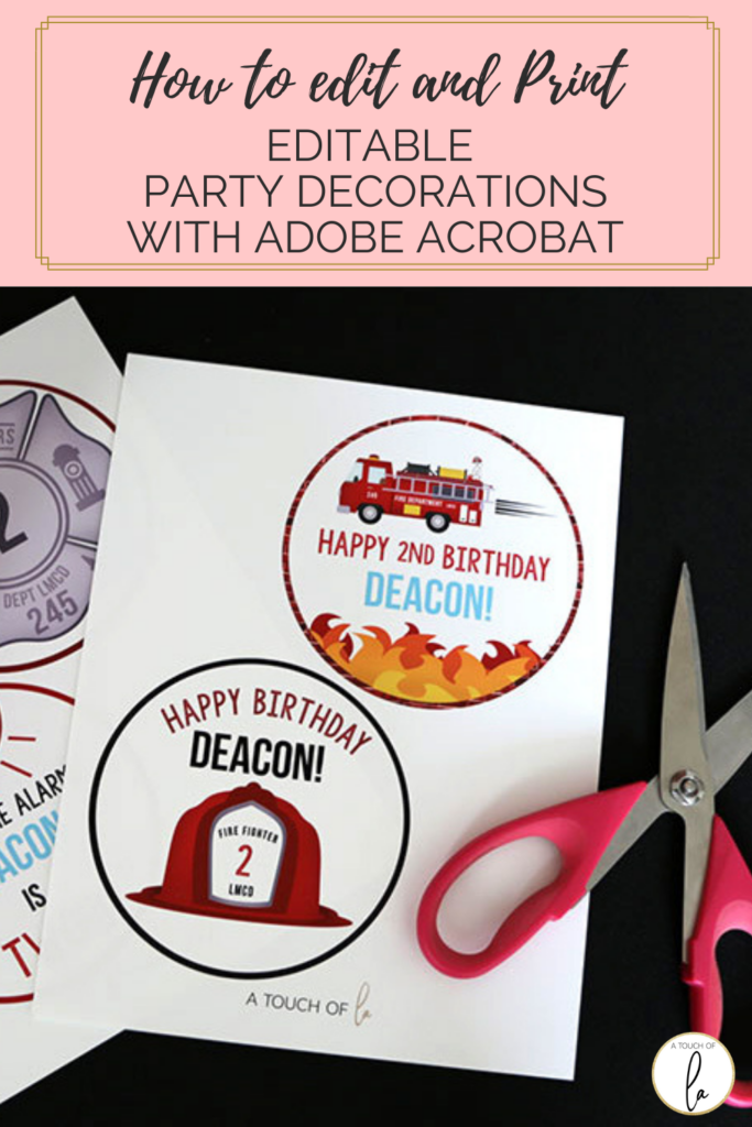 How to Edit and print editable party decorations with adobe acrobat