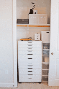 White Office and Craft Room Closet Organization - A Touch of LA