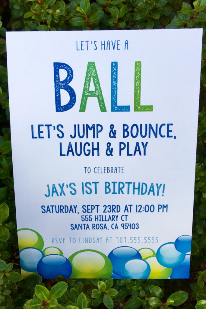Bouncy Ball Party Invitation
