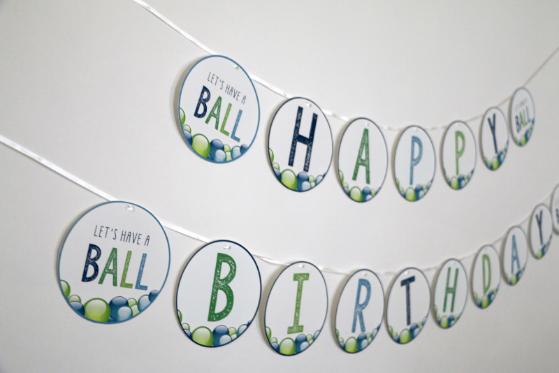 Happy Birthday Ball Banner