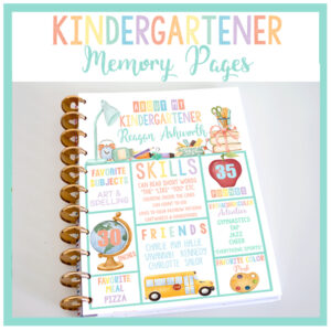 Kindergarten Memory Pages Pack