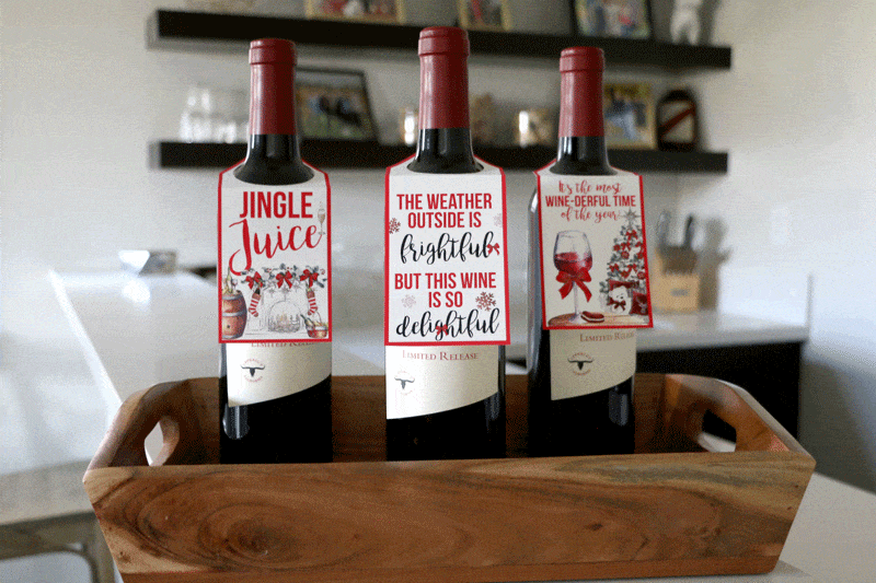 Printable Christmas Wine Tags