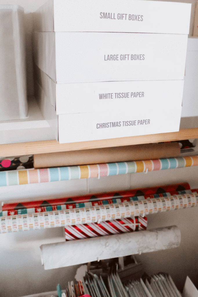 how to store gift wrapping supplies