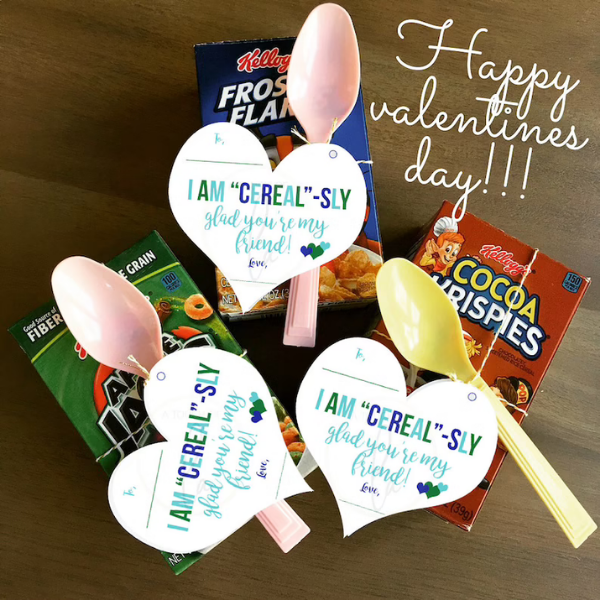 Editable Printable Boy's Cereal Valentines