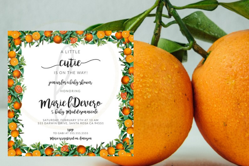 EDITABLE PRINTABLE Little Cutie Baby Shower Invitation