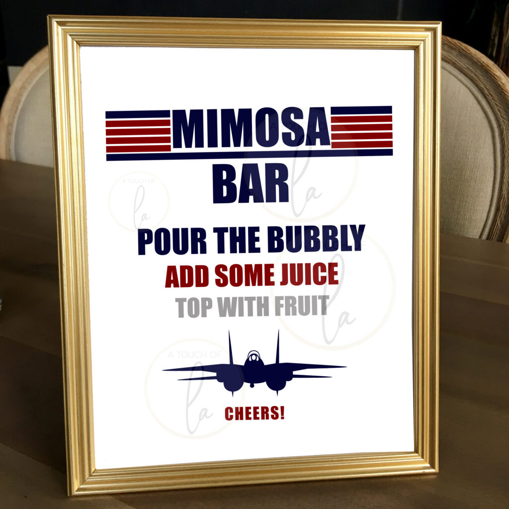 Fighter Jet Mimosa Bar Sign