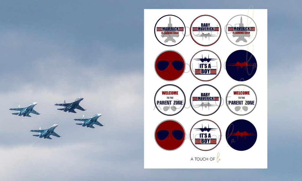 Maverick Baby Shower Cupcake Toppers
